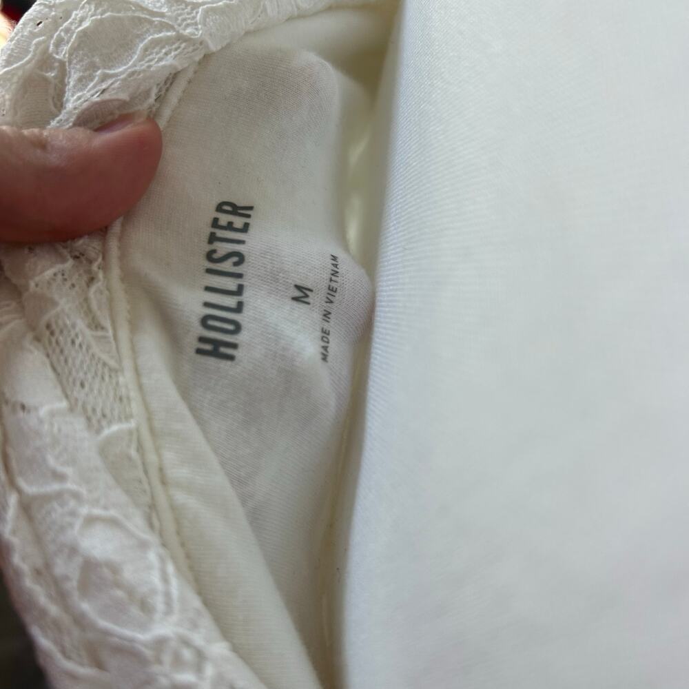 Hollister White Lace Off the Shoulder Longsleeve Top Fairy Core Size M - Picture 3 of 3